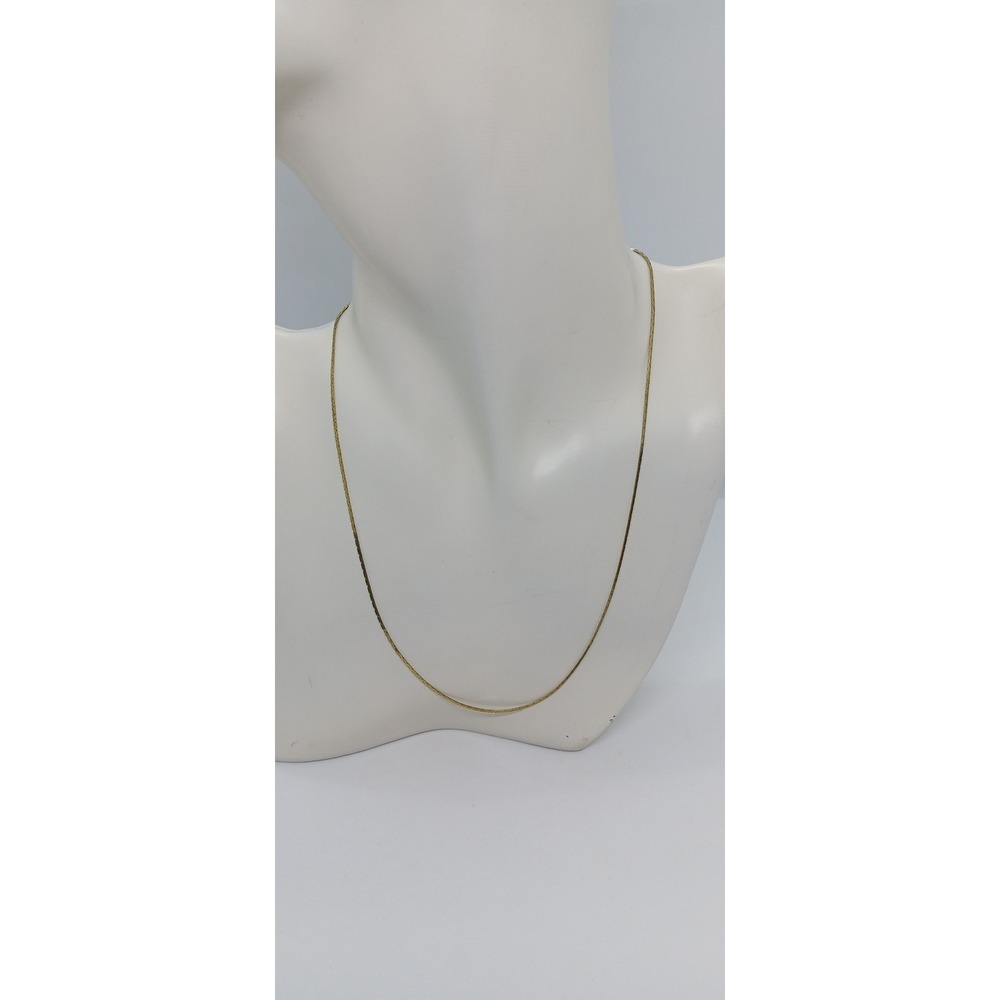 Unisex Faint Gold Tone Box Style Chain Necklace 8.5 Inch Collar Length